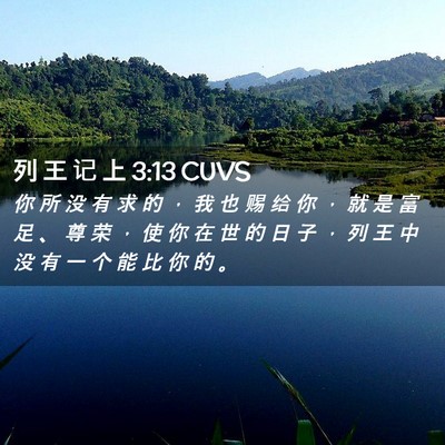 Picture 02 - 列 王 记 上 3:13 CUVS - 你 所 没 有 求 的 ， 我 也 赐 给 你 - Bible Verse Picture