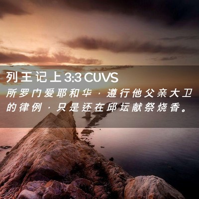 Picture 02 - 列 王 记 上 3:3 CUVS - 所 罗 门 爱 耶 和 华 ， 遵 行 他 父 - Bible Verse Picture