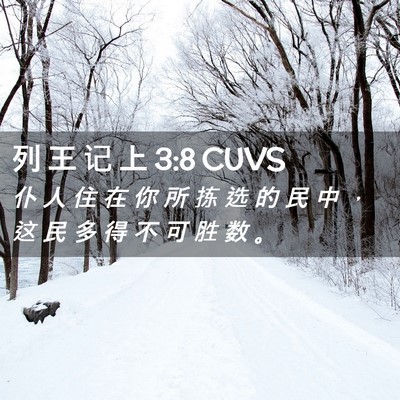 Picture 02 - 列 王 记 上 3:8 CUVS - 仆 人 住 在 你 所 拣 选 的 民 中 ， - Bible Verse Picture