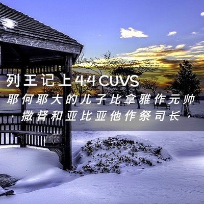 Picture 02 - 列 王 记 上 4:4 CUVS - 耶 何 耶 大 的 儿 子 比 拿 雅 作 元 - Bible Verse Picture