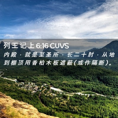 Picture 02 - 列 王 记 上 6:16 CUVS - 内 殿 ， 就 是 至 圣 所 ， 长 二 十 - Bible Verse Picture