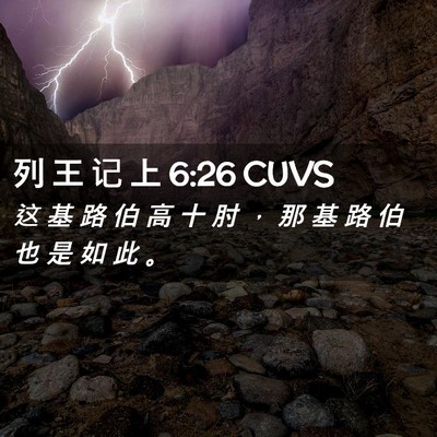 Picture 02 - 列 王 记 上 6:26 CUVS - 这 基 路 伯 高 十 肘 ， 那 基 路 伯 - Bible Verse Picture