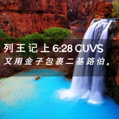 Picture 02 - 列 王 记 上 6:28 CUVS - 又 用 金 子 包 裹 二 基 路 伯 - Bible Verse Picture
