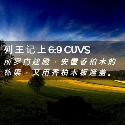 Picture 02 - 列 王 记 上 6:9 CUVS - 所 罗 门 建 殿 ， 安 置 香 柏 木 的 - Bible Verse Picture
