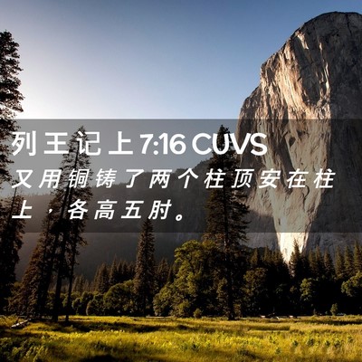 Picture 02 - 列 王 记 上 7:16 CUVS - 又 用 铜 铸 了 两 个 柱 顶 安 在 柱 - Bible Verse Picture