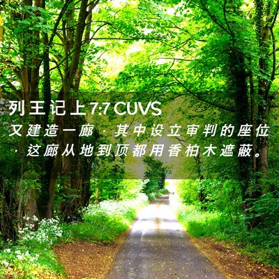 Picture 02 - 列 王 记 上 7:7 CUVS - 又 建 造 一 廊 ， 其 中 设 立 审 判 - Bible Verse Picture
