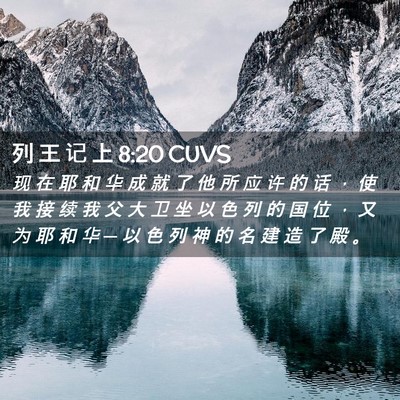 Picture 02 - 列 王 记 上 8:20 CUVS - 现 在 耶 和 华 成 就 了 他 所 应 许 - Bible Verse Picture