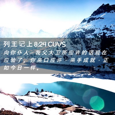 Picture 02 - 列 王 记 上 8:24 CUVS - 向 你 仆 人 ─ 我 父 大 卫 所 应 许 - Bible Verse Picture