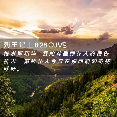 Picture 02 - 列 王 记 上 8:28 CUVS - 惟 求 耶 和 华 ─ 我 的 神 垂 顾 仆 - Bible Verse Picture