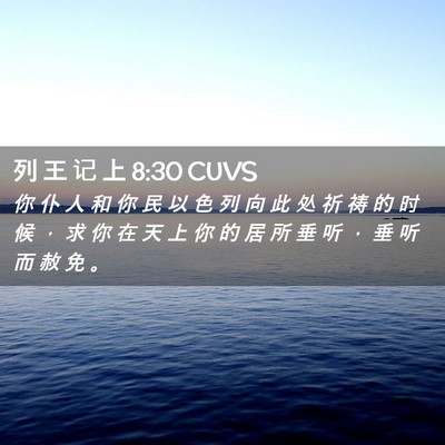 Picture 02 - 列 王 记 上 8:30 CUVS - 你 仆 人 和 你 民 以 色 列 向 此 处 - Bible Verse Picture