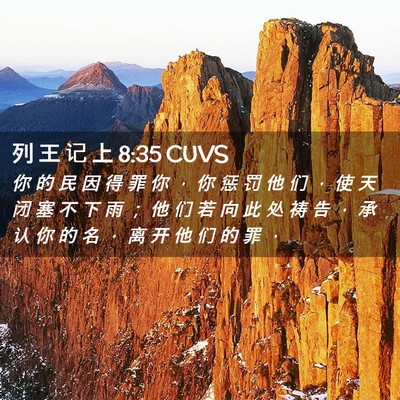 Picture 02 - 列 王 记 上 8:35 CUVS - 你 的 民 因 得 罪 你 ， 你 惩 罚 他 - Bible Verse Picture
