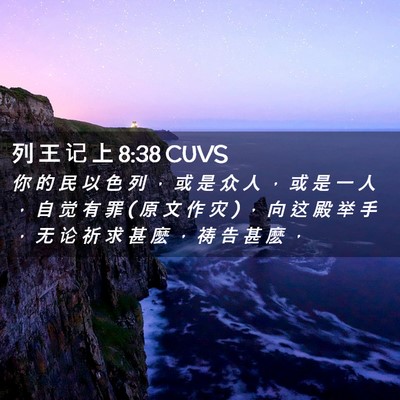 Picture 02 - 列 王 记 上 8:38 CUVS - 你 的 民 以 色 列 ， 或 是 众 人 ， - Bible Verse Picture
