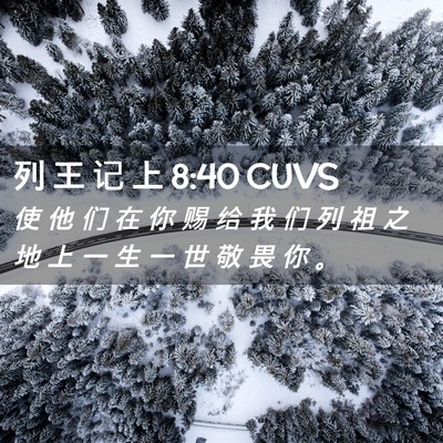 Picture 02 - 列 王 记 上 8:40 CUVS - 使 他 们 在 你 赐 给 我 们 列 祖 之 - Bible Verse Picture