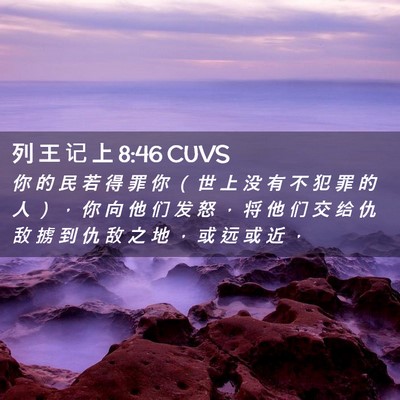 Picture 02 - 列 王 记 上 8:46 CUVS - 你 的 民 若 得 罪 你 （ 世 上 没 有 - Bible Verse Picture