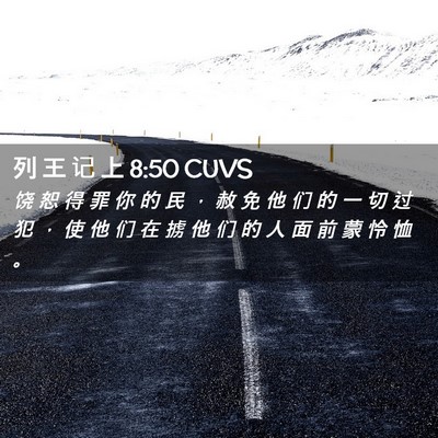 Picture 02 - 列 王 记 上 8:50 CUVS - 饶 恕 得 罪 你 的 民 ， 赦 免 他 们 - Bible Verse Picture
