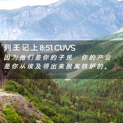 Picture 02 - 列 王 记 上 8:51 CUVS - 因 为 他 们 是 你 的 子 民 ， 你 的 - Bible Verse Picture