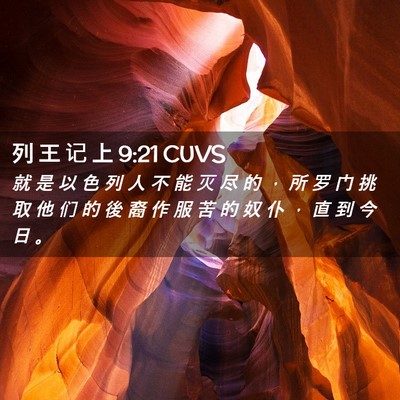 Picture 02 - 列 王 记 上 9:21 CUVS - 就 是 以 色 列 人 不 能 灭 尽 的 ， - Bible Verse Picture