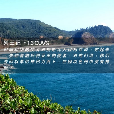 Picture 02 - 列 王 记 下 1:3 CUVS - 但 耶 和 华 的 使 者 对 提 斯 比 人 - Bible Verse Picture