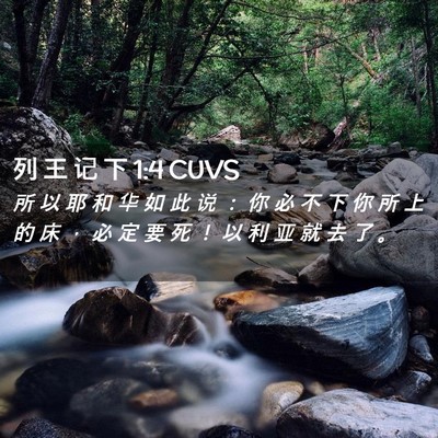 Picture 02 - 列 王 记 下 1:4 CUVS - 所 以 耶 和 华 如 此 说 ： 你 必 不 - Bible Verse Picture