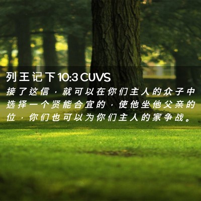 Picture 02 - 列 王 记 下 10:3 CUVS - 接 了 这 信 ， 就 可 以 在 你 们 主 - Bible Verse Picture