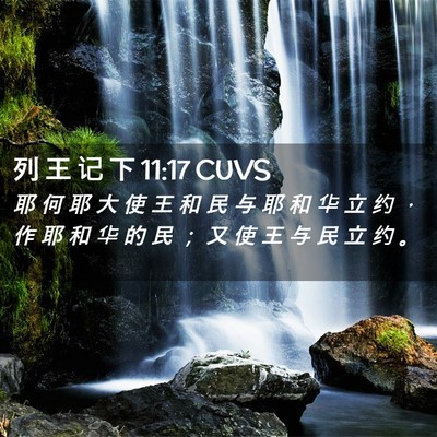 Picture 02 - 列 王 记 下 11:17 CUVS - 耶 何 耶 大 使 王 和 民 与 耶 和 华 - Bible Verse Picture