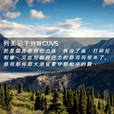 Picture 02 - 列 王 记 下 11:18 CUVS - 於 是 国 民 都 到 巴 力 庙 ， 拆 毁 - Bible Verse Picture