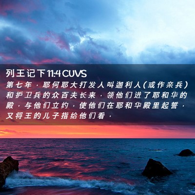 Picture 02 - 列 王 记 下 11:4 CUVS - 第 七 年 ， 耶 何 耶 大 打 发 人 叫 - Bible Verse Picture