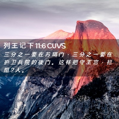 Picture 02 - 列 王 记 下 11:6 CUVS - 三 分 之 一 要 在 苏 珥 门 ， 三 分 - Bible Verse Picture