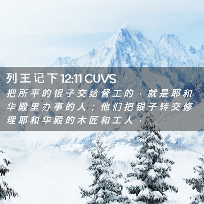 Picture 02 - 列 王 记 下 12:11 CUVS - 把 所 平 的 银 子 交 给 督 工 的 ， - Bible Verse Picture
