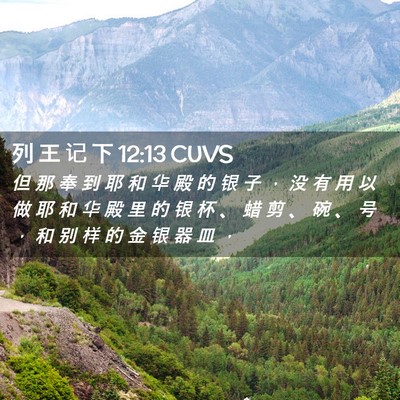 Picture 02 - 列 王 记 下 12:13 CUVS - 但 那 奉 到 耶 和 华 殿 的 银 子 ， - Bible Verse Picture