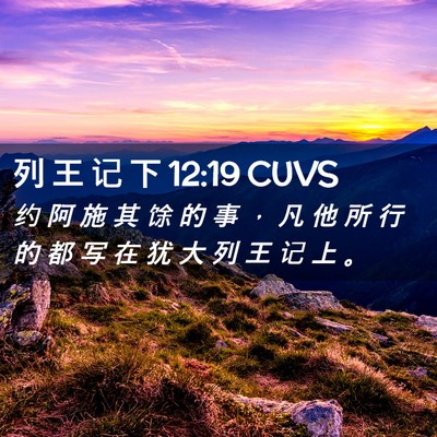 Picture 02 - 列 王 记 下 12:19 CUVS - 约 阿 施 其 馀 的 事 ， 凡 他 所 行 - Bible Verse Picture