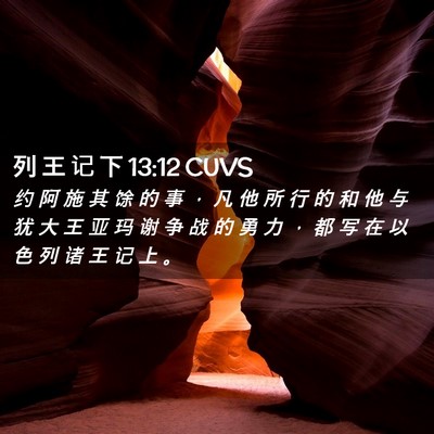 Picture 02 - 列 王 记 下 13:12 CUVS - 约 阿 施 其 馀 的 事 ， 凡 他 所 行 - Bible Verse Picture
