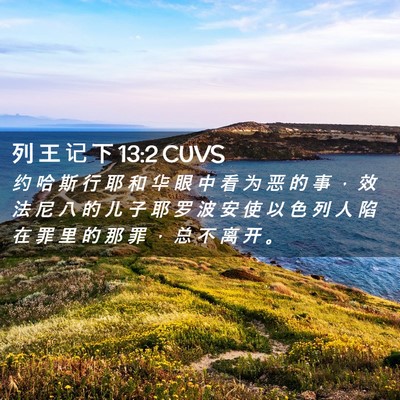 Picture 02 - 列 王 记 下 13:2 CUVS - 约 哈 斯 行 耶 和 华 眼 中 看 为 恶 - Bible Verse Picture