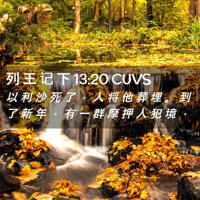 Picture 02 - 列 王 记 下 13:20 CUVS - 以 利 沙 死 了 ， 人 将 他 葬 埋 。 - Bible Verse Picture