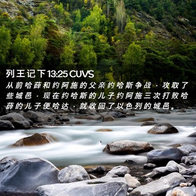 Picture 02 - 列 王 记 下 13:25 CUVS - 从 前 哈 薛 和 约 阿 施 的 父 亲 约 - Bible Verse Picture