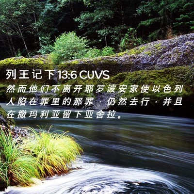 Picture 02 - 列 王 记 下 13:6 CUVS - 然 而 他 们 不 离 开 耶 罗 波 安 家 - Bible Verse Picture