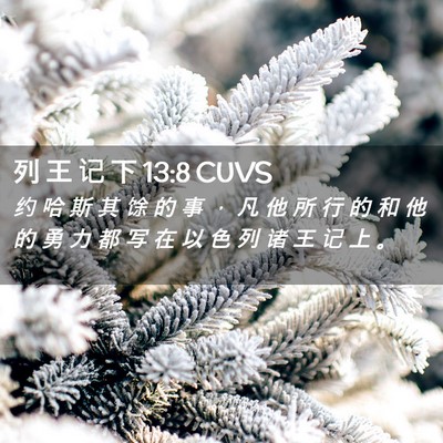Picture 02 - 列 王 记 下 13:8 CUVS - 约 哈 斯 其 馀 的 事 ， 凡 他 所 行 - Bible Verse Picture