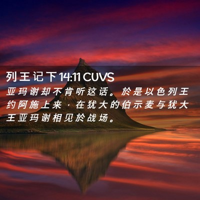 Picture 02 - 列 王 记 下 14:11 CUVS - 亚 玛 谢 却 不 肯 听 这 话 。 於 是 - Bible Verse Picture
