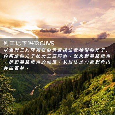 Picture 02 - 列 王 记 下 14:13 CUVS - 以 色 列 王 约 阿 施 在 伯 示 麦 擒 - Bible Verse Picture