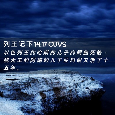 Picture 02 - 列 王 记 下 14:17 CUVS - 以 色 列 王 约 哈 斯 的 儿 子 约 阿 - Bible Verse Picture