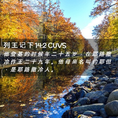 Picture 02 - 列 王 记 下 14:2 CUVS - 他 登 基 的 时 候 年 二 十 五 岁 ， - Bible Verse Picture