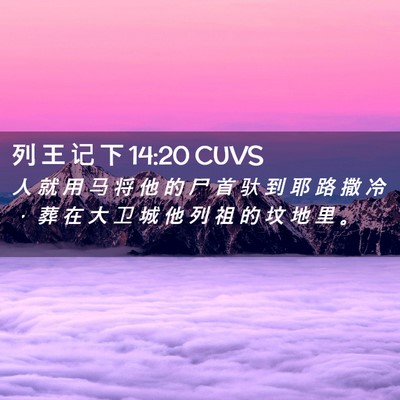 Picture 02 - 列 王 记 下 14:20 CUVS - 人 就 用 马 将 他 的 尸 首 驮 到 耶 - Bible Verse Picture