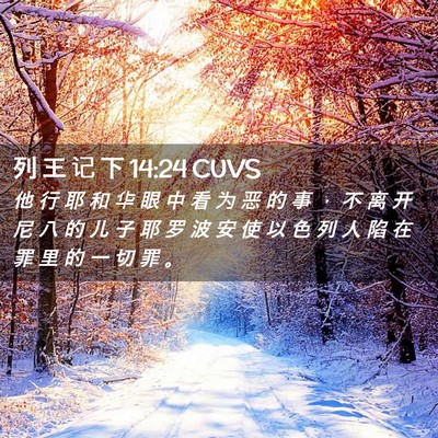 Picture 02 - 列 王 记 下 14:24 CUVS - 他 行 耶 和 华 眼 中 看 为 恶 的 事 - Bible Verse Picture