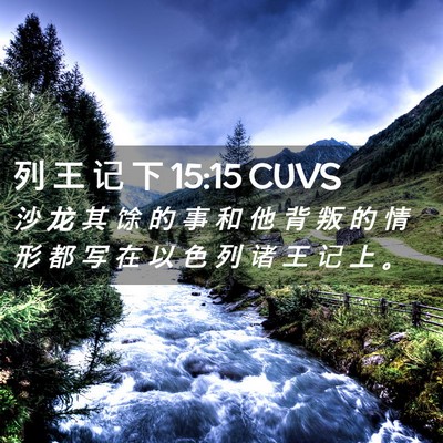 Picture 02 - 列 王 记 下 15:15 CUVS - 沙 龙 其 馀 的 事 和 他 背 叛 的 情 - Bible Verse Picture