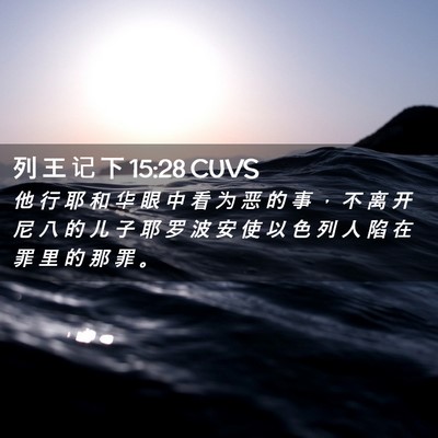 Picture 02 - 列 王 记 下 15:28 CUVS - 他 行 耶 和 华 眼 中 看 为 恶 的 事 - Bible Verse Picture