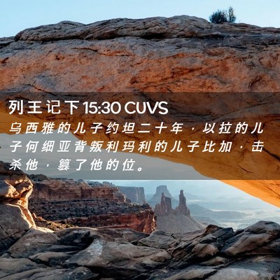Picture 02 - 列 王 记 下 15:30 CUVS - 乌 西 雅 的 儿 子 约 坦 二 十 年 ， - Bible Verse Picture