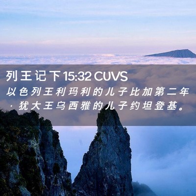 Picture 02 - 列 王 记 下 15:32 CUVS - 以 色 列 王 利 玛 利 的 儿 子 比 加 - Bible Verse Picture