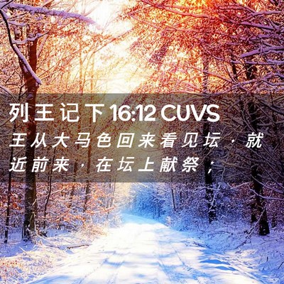 Picture 02 - 列 王 记 下 16:12 CUVS - 王 从 大 马 色 回 来 看 见 坛 ， 就 - Bible Verse Picture