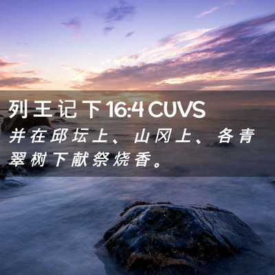 Picture 02 - 列 王 记 下 16:4 CUVS - 并 在 邱 坛 上 、 山 冈 上 、 各 青 - Bible Verse Picture