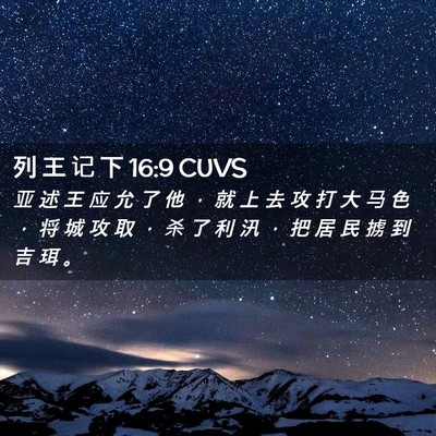 Picture 02 - 列 王 记 下 16:9 CUVS - 亚 述 王 应 允 了 他 ， 就 上 去 攻 - Bible Verse Picture